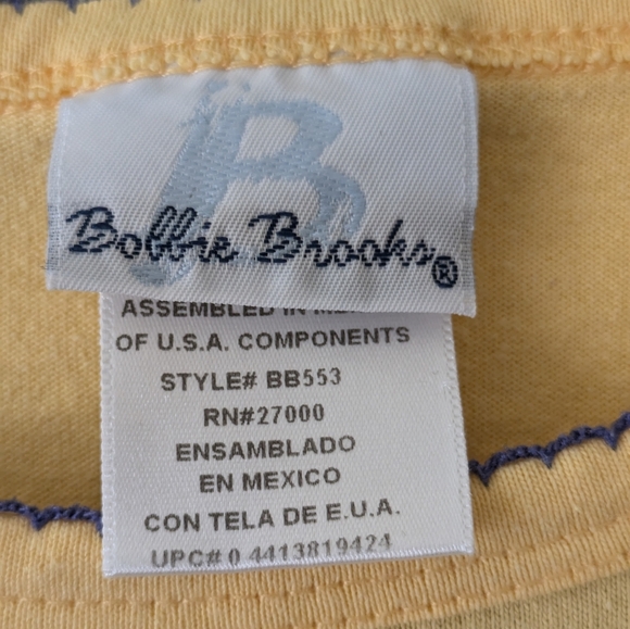 Vintage Bobbie Brooks Butter Yellow Sunflower/Butterfly Tee Shirt sz S - Picture 9 of 11